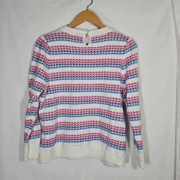 Talbots Wave Jacquard Crewneck Sweater Multicolor XL Petite Kidcore Preppy - Picture 5 of 8